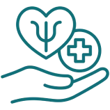 Heart and medical cross icon