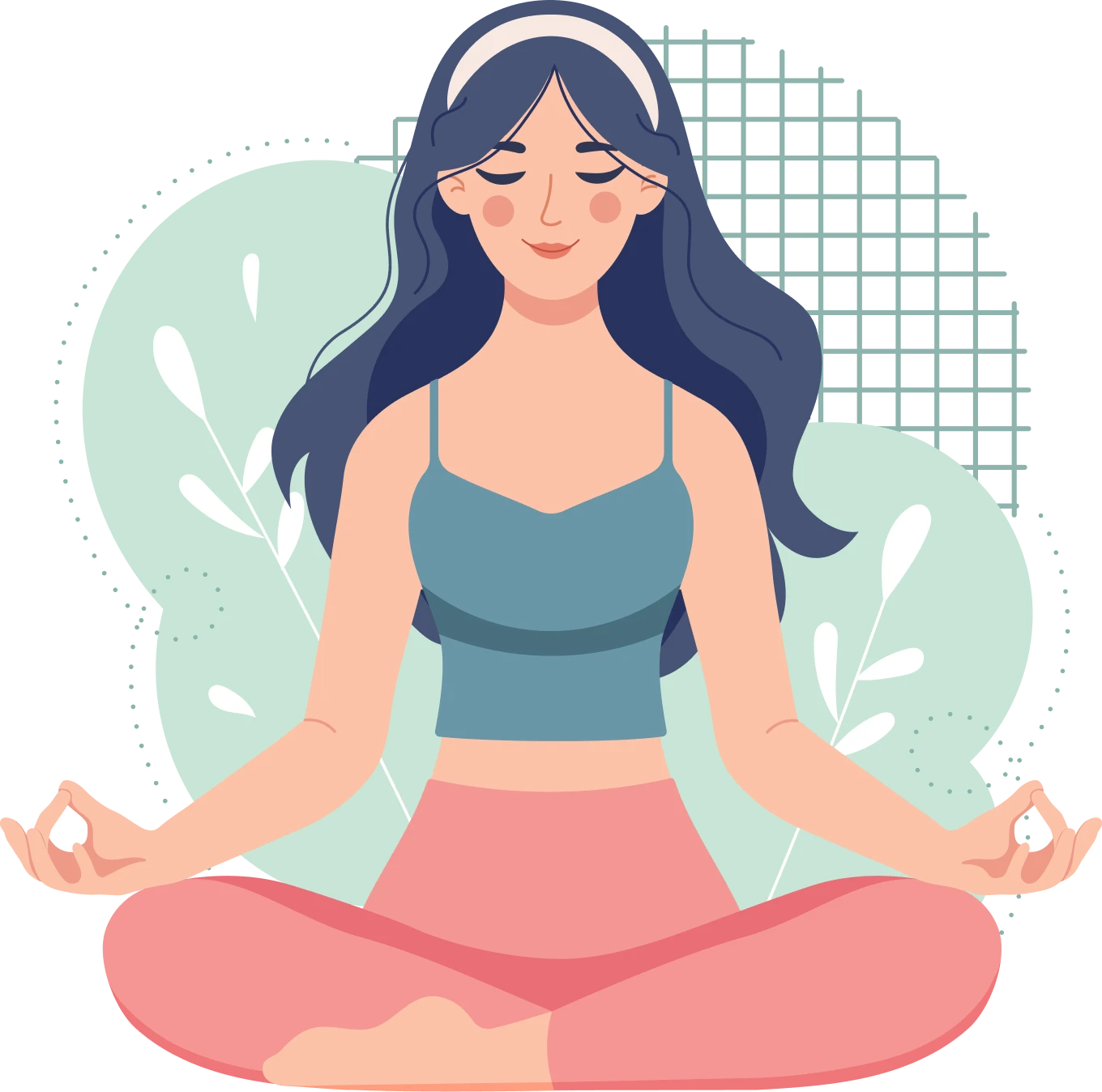 Woman meditating in lotus position