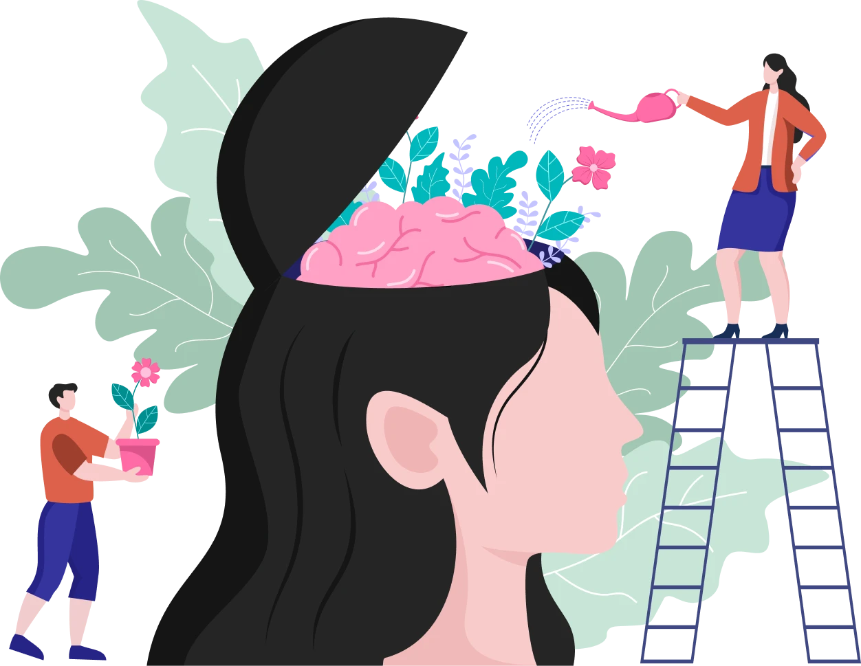 Illustration of mind growth and care